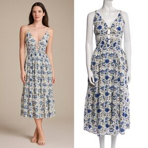 ❤️‍🔥FIRM PRICE❤️‍🔥 Caroline Constas Blue and White Floral Midi Dress